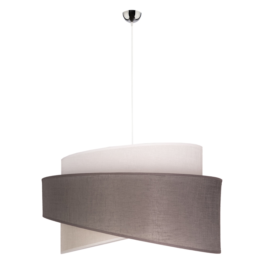 Duolla - Ljuskrona med textilsladd BROOKLYN 1xE27/40W/230V diameter 50 cm grå/beige/vit