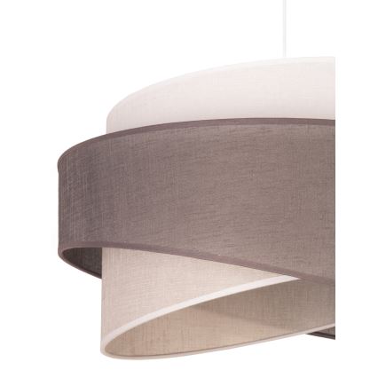 Duolla - Ljuskrona med textilsladd BROOKLYN 1xE27/40W/230V diameter 50 cm grå/beige/vit