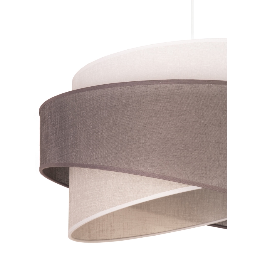 Duolla - Ljuskrona med textilsladd BROOKLYN 1xE27/40W/230V diameter 50 cm grå/beige/vit