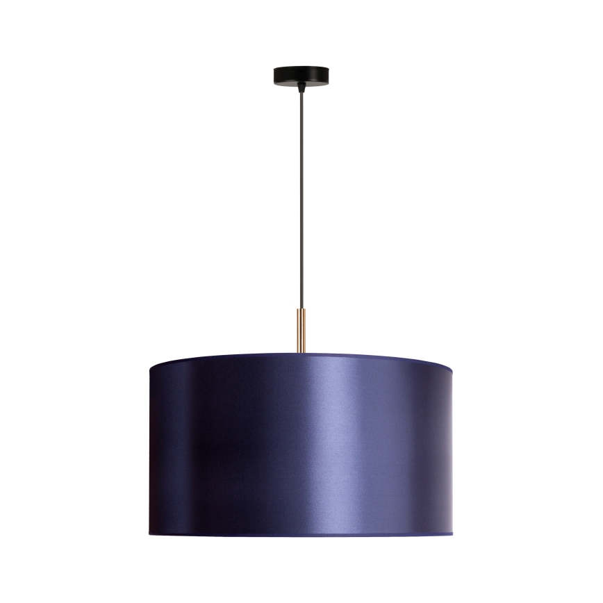 Duolla - Ljuskrona med textilsladd CANNES 1xE27/15W/230V diameter 45 cm blå/koppar