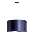 Duolla - Ljuskrona med textilsladd CANNES 1xE27/15W/230V diameter 45 cm blå/silver