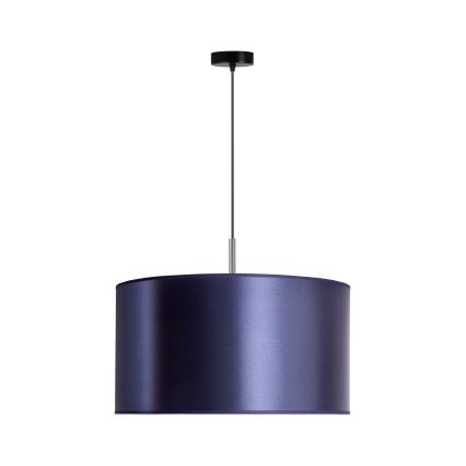 Duolla - Ljuskrona med textilsladd CANNES 1xE27/15W/230V diameter 45 cm blå/silver