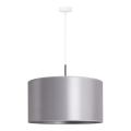 Duolla - Ljuskrona med textilsladd CANNES 1xE27/15W/230V diameter 45 cm silver