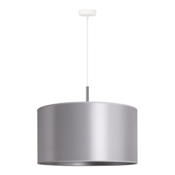 Duolla - Ljuskrona med textilsladd CANNES 1xE27/15W/230V diameter 45 cm silver