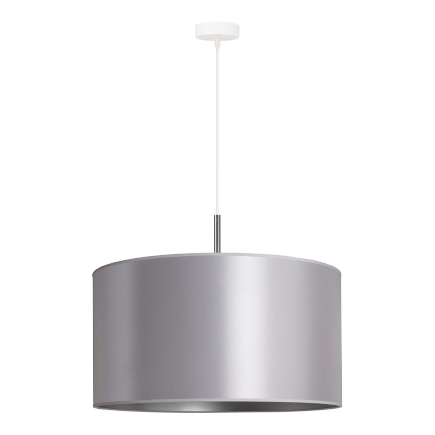 Duolla - Ljuskrona med textilsladd CANNES 1xE27/15W/230V diameter 45 cm silver