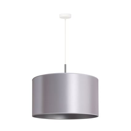 Duolla - Ljuskrona med textilsladd CANNES 1xE27/15W/230V diameter 45 cm silver