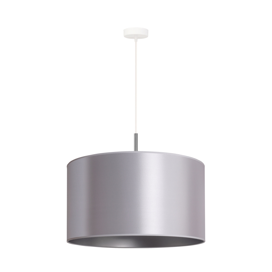 Duolla - Ljuskrona med textilsladd CANNES 1xE27/15W/230V diameter 45 cm silver