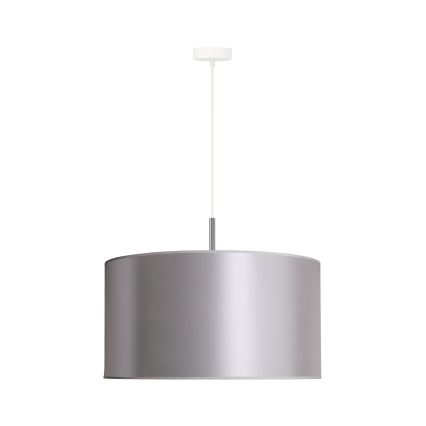 Duolla - Ljuskrona med textilsladd CANNES 1xE27/15W/230V diameter 45 cm silver