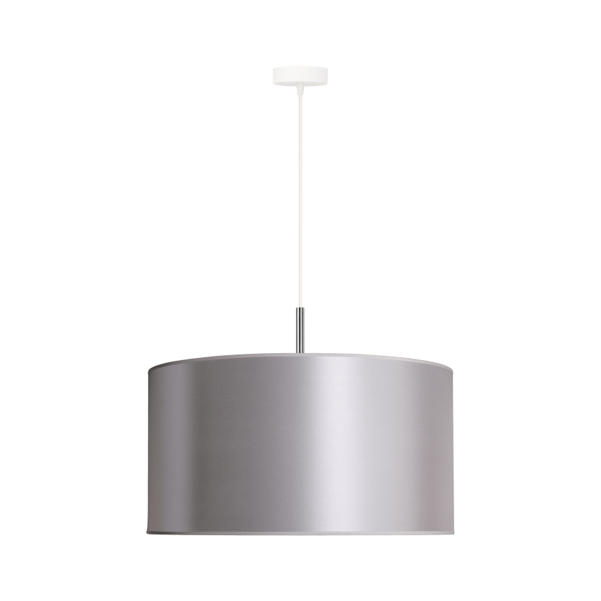 Duolla - Ljuskrona med textilsladd CANNES 1xE27/15W/230V diameter 45 cm silver