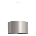 Duolla - Ljuskrona med textilsladd CANNES 1xE27/15W/230V diameter 45 cm silver