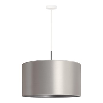 Duolla - Ljuskrona med textilsladd CANNES 1xE27/15W/230V diameter 45 cm silver