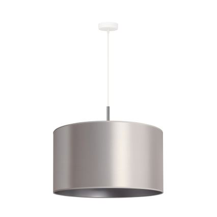 Duolla - Ljuskrona med textilsladd CANNES 1xE27/15W/230V diameter 45 cm silver