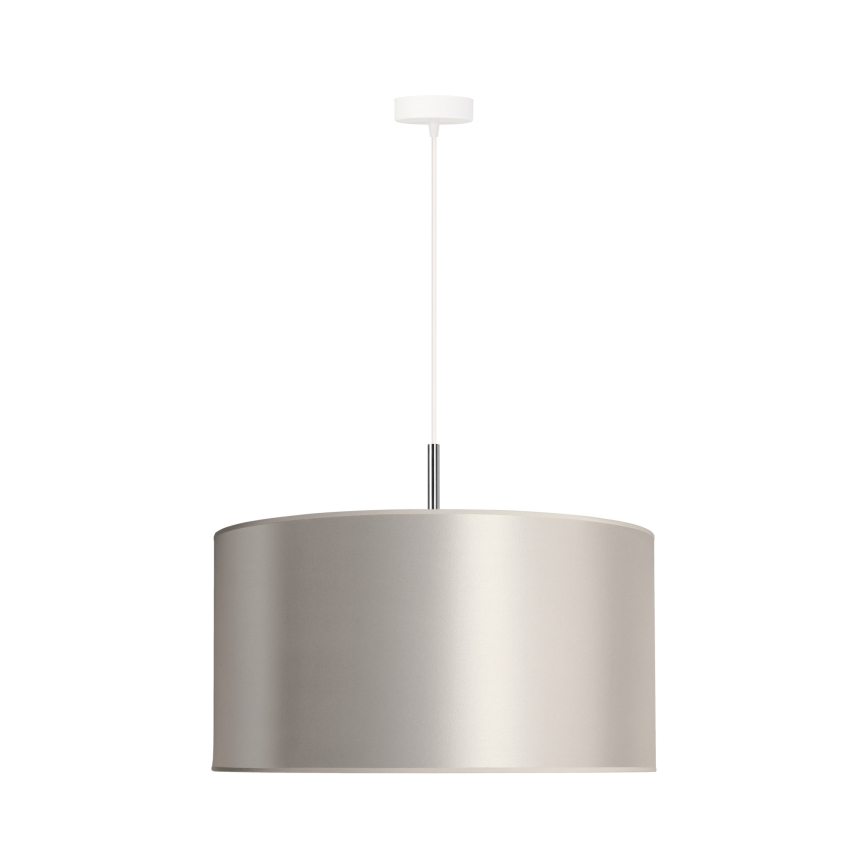 Duolla - Ljuskrona med textilsladd CANNES 1xE27/15W/230V diameter 45 cm silver