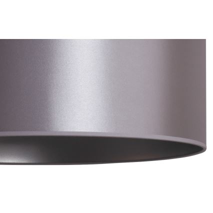 Duolla - Ljuskrona med textilsladd CANNES 1xE27/15W/230V diameter 45 cm silver
