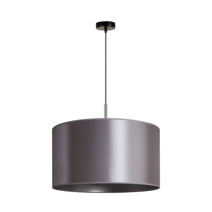 Duolla - Ljuskrona med textilsladd CANNES 1xE27/15W/230V diameter 45 cm silver