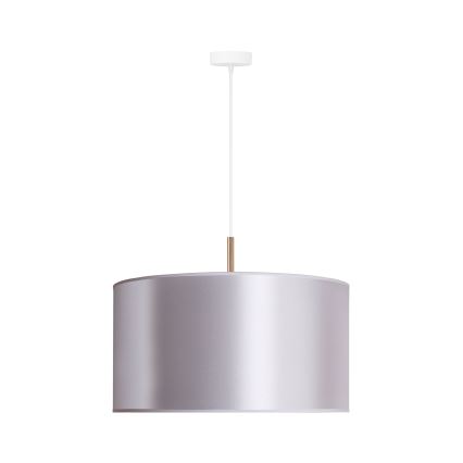 Duolla - Ljuskrona med textilsladd CANNES 1xE27/15W/230V diameter 45 cm silver/koppar