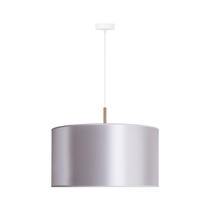 Duolla - Ljuskrona med textilsladd CANNES 1xE27/15W/230V diameter 45 cm silver/koppar
