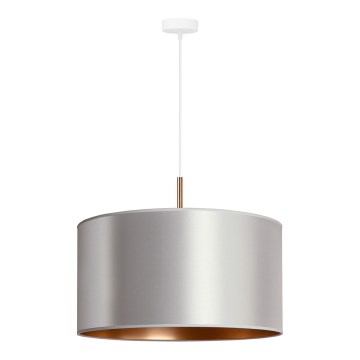 Duolla - Ljuskrona med textilsladd CANNES 1xE27/15W/230V diameter 45 cm silver/koppar