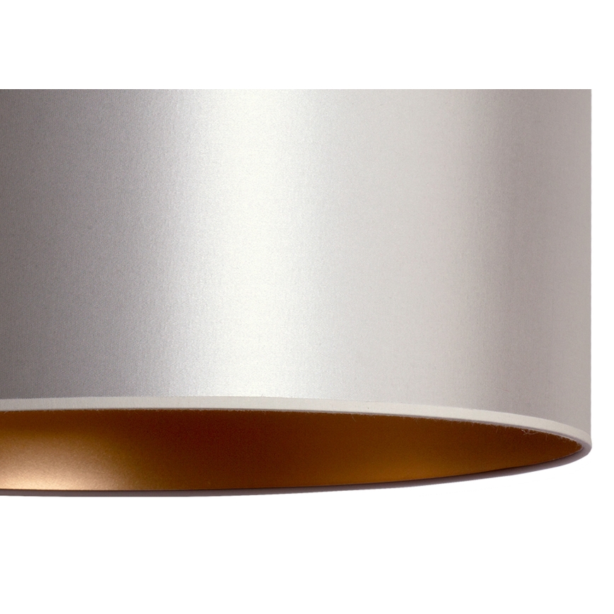 Duolla - Ljuskrona med textilsladd CANNES 1xE27/15W/230V diameter 45 cm silver/koppar