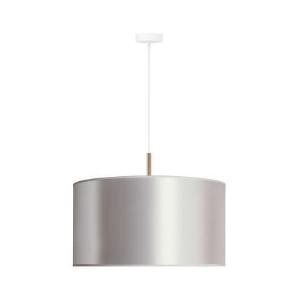 Duolla - Ljuskrona med textilsladd CANNES 1xE27/15W/230V diameter 45 cm silver/koppar