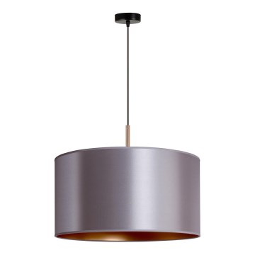 Duolla - Ljuskrona med textilsladd CANNES 1xE27/15W/230V diameter 45 cm silver/koppar