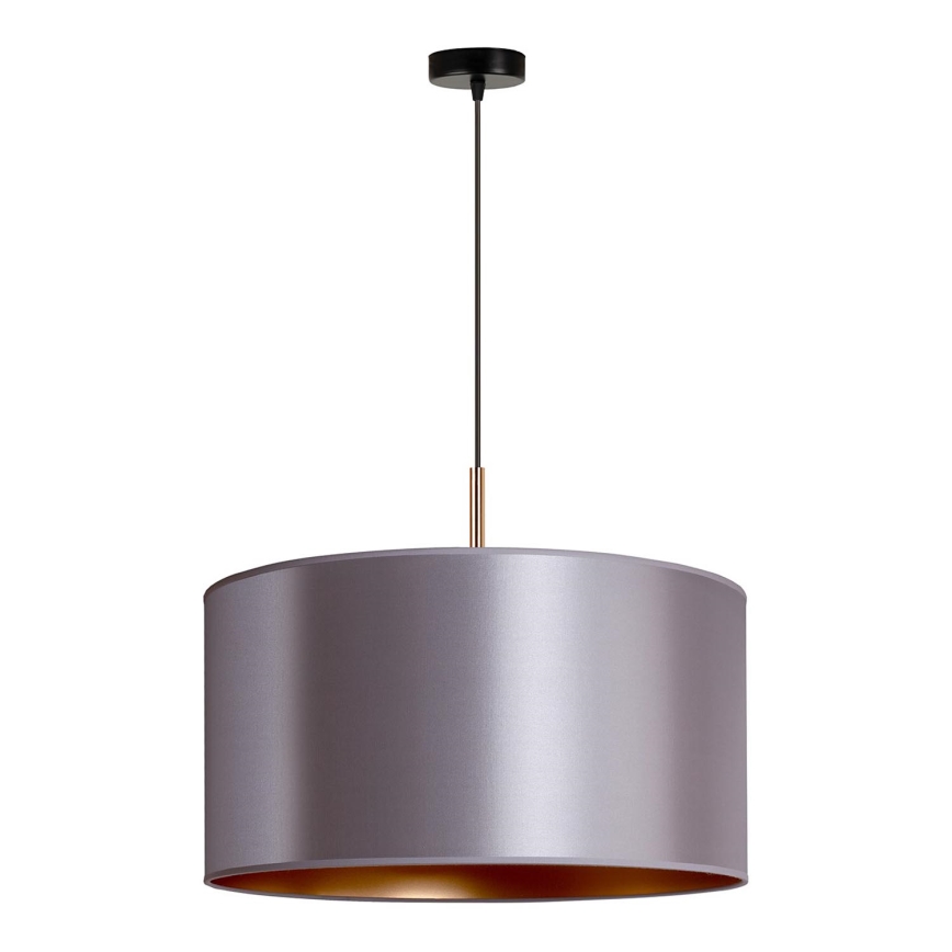 Duolla - Ljuskrona med textilsladd CANNES 1xE27/15W/230V diameter 45 cm silver/koppar