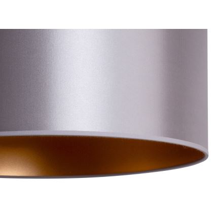 Duolla - Ljuskrona med textilsladd CANNES 1xE27/15W/230V diameter 45 cm silver/koppar