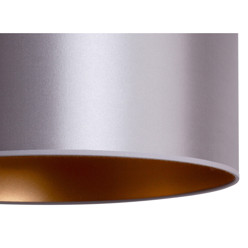 Duolla - Ljuskrona med textilsladd CANNES 1xE27/15W/230V diameter 45 cm silver/koppar