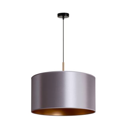 Duolla - Ljuskrona med textilsladd CANNES 1xE27/15W/230V diameter 45 cm silver/koppar