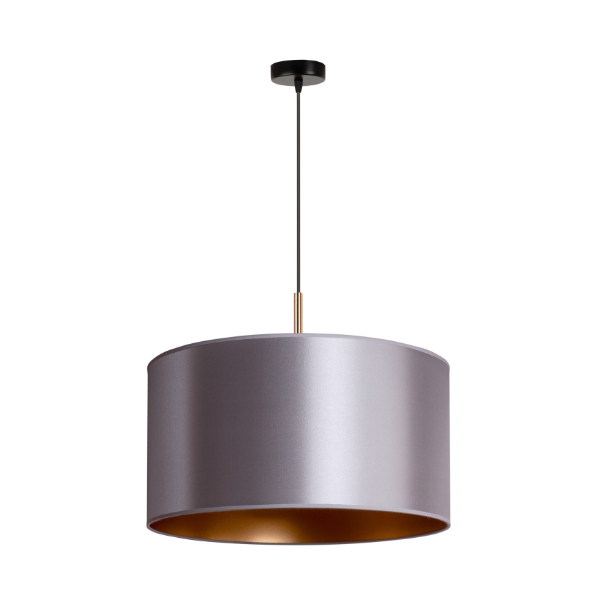 Duolla - Ljuskrona med textilsladd CANNES 1xE27/15W/230V diameter 45 cm silver/koppar