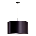 Duolla - Ljuskrona med textilsladd CANNES 1xE27/15W/230V diameter 45 cm svart/silver