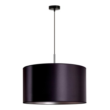 Duolla - Ljuskrona med textilsladd CANNES 1xE27/15W/230V diameter 45 cm svart/silver