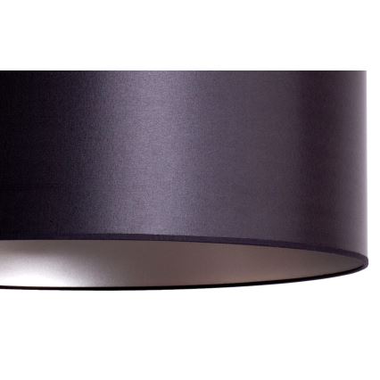 Duolla - Ljuskrona med textilsladd CANNES 1xE27/15W/230V diameter 45 cm svart/silver