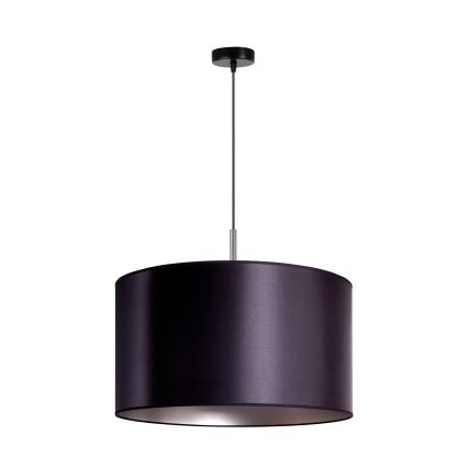 Duolla - Ljuskrona med textilsladd CANNES 1xE27/15W/230V diameter 45 cm svart/silver