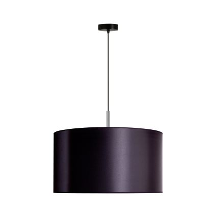 Duolla - Ljuskrona med textilsladd CANNES 1xE27/15W/230V diameter 45 cm svart/silver
