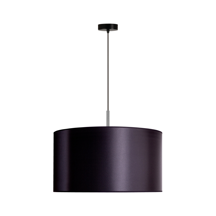 Duolla - Ljuskrona med textilsladd CANNES 1xE27/15W/230V diameter 45 cm svart/silver