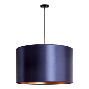 Duolla - Ljuskrona med textilsladd CANNES 1xE27/15W/230V diameter 50 cm blå/koppar