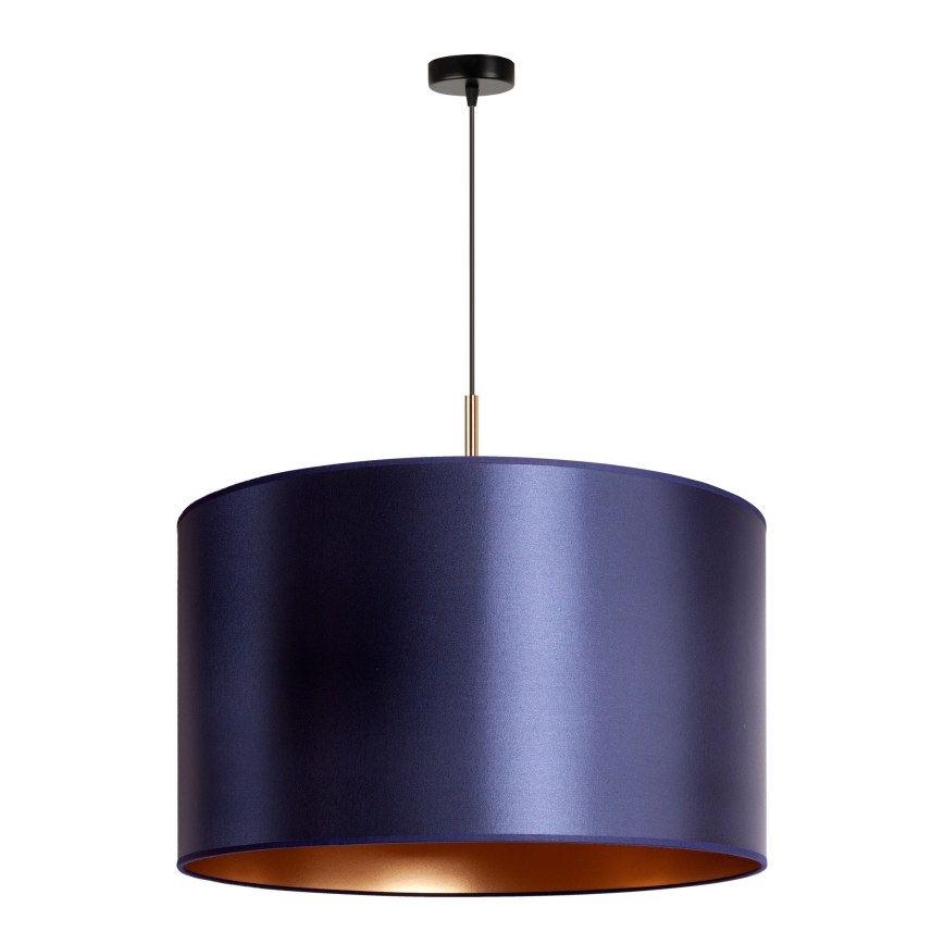Duolla - Ljuskrona med textilsladd CANNES 1xE27/15W/230V diameter 50 cm blå/koppar