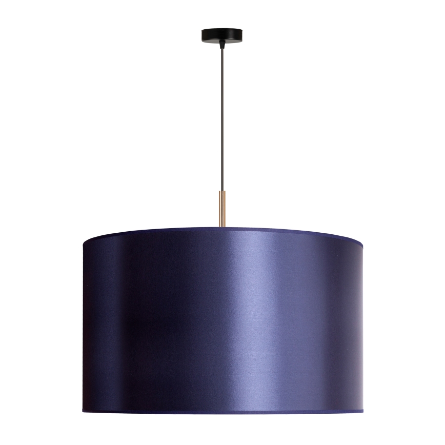 Duolla - Ljuskrona med textilsladd CANNES 1xE27/15W/230V diameter 50 cm blå/koppar