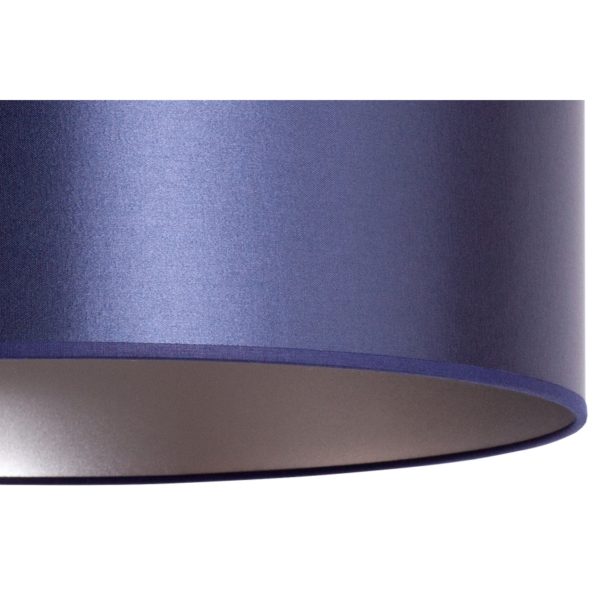 Duolla - Ljuskrona med textilsladd CANNES 1xE27/15W/230V diameter 50 cm blå/silver