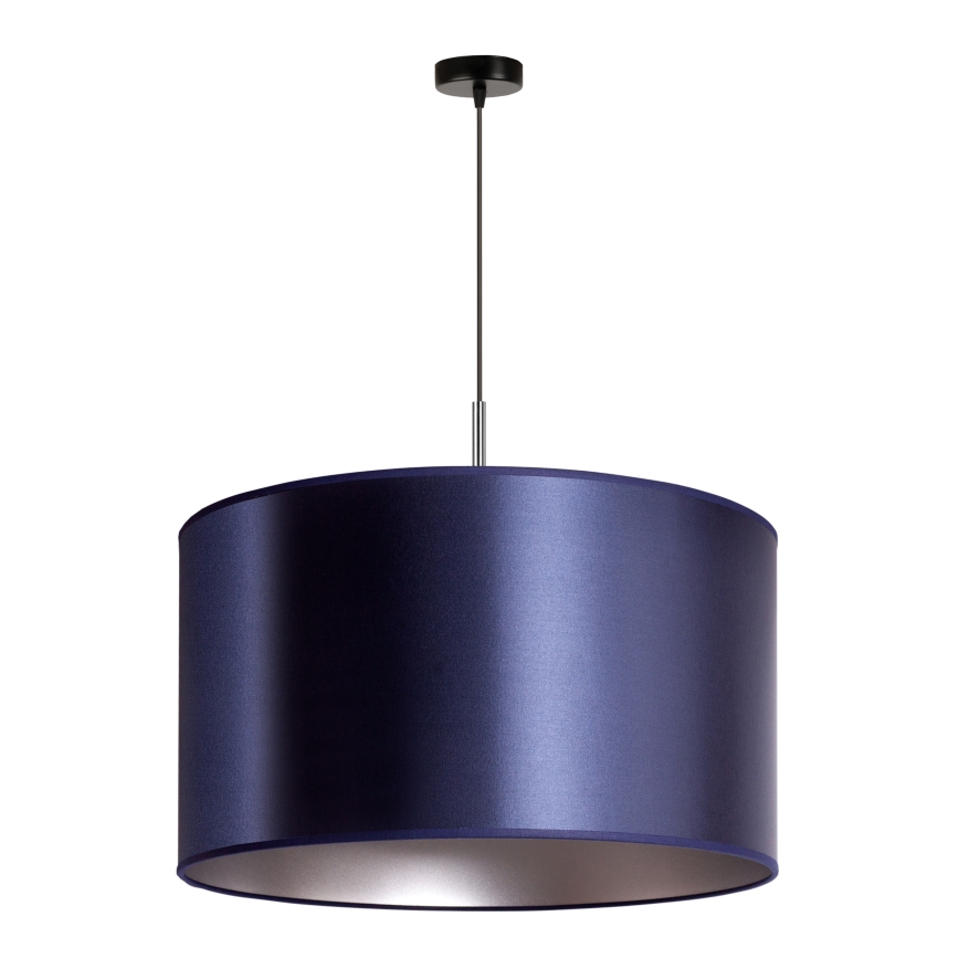 Duolla - Ljuskrona med textilsladd CANNES 1xE27/15W/230V diameter 50 cm blå/silver