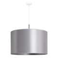 Duolla - Ljuskrona med textilsladd CANNES 1xE27/15W/230V diameter 50 cm silver
