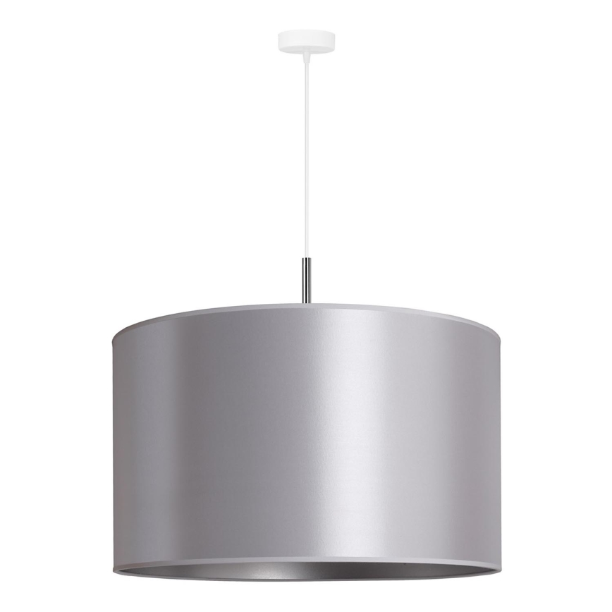 Duolla - Ljuskrona med textilsladd CANNES 1xE27/15W/230V diameter 50 cm silver