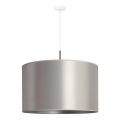 Duolla - Ljuskrona med textilsladd CANNES 1xE27/15W/230V diameter 50 cm silver