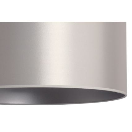 Duolla - Ljuskrona med textilsladd CANNES 1xE27/15W/230V diameter 50 cm silver