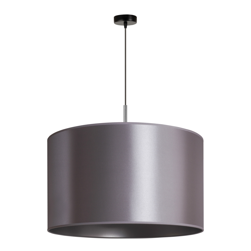 Duolla - Ljuskrona med textilsladd CANNES 1xE27/15W/230V diameter 50 cm silver
