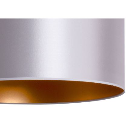 Duolla - Ljuskrona med textilsladd CANNES 1xE27/15W/230V diameter 50 cm silver/koppar