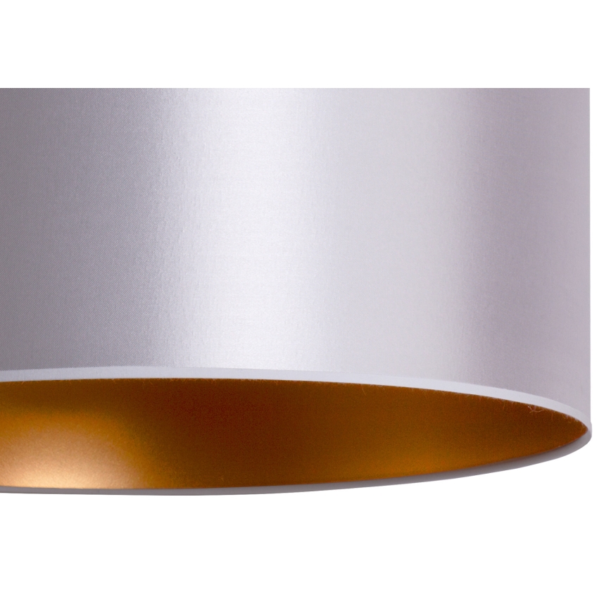 Duolla - Ljuskrona med textilsladd CANNES 1xE27/15W/230V diameter 50 cm silver/koppar