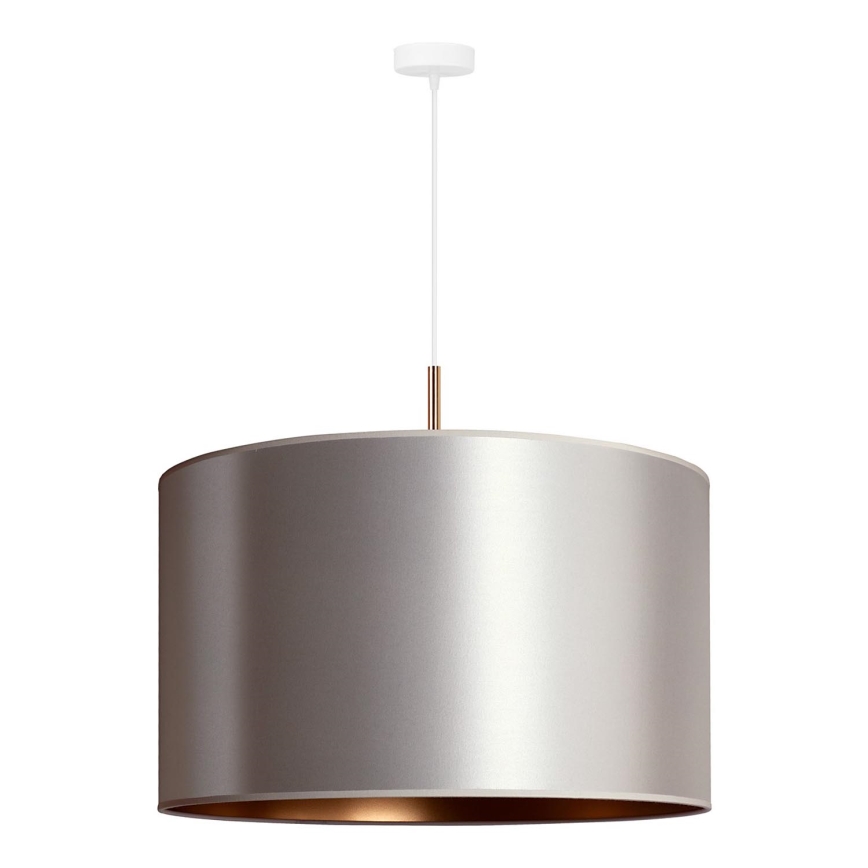 Duolla - Ljuskrona med textilsladd CANNES 1xE27/15W/230V diameter 50 cm silver/koppar