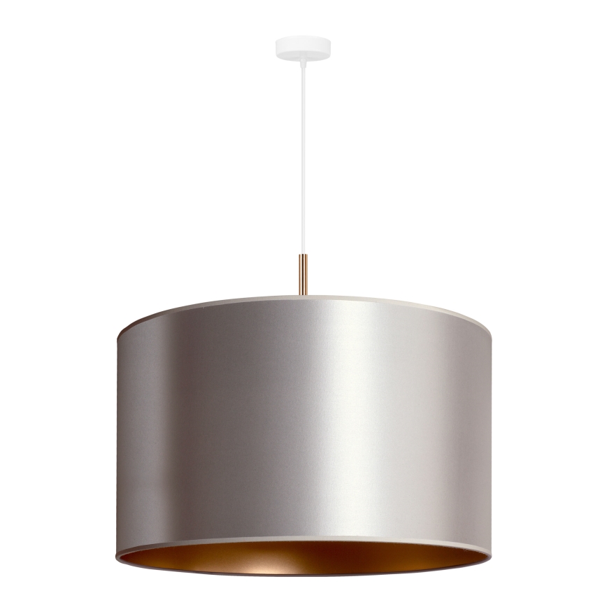 Duolla - Ljuskrona med textilsladd CANNES 1xE27/15W/230V diameter 50 cm silver/koppar